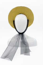 Striped Ribbons & Pansies Deco Witch Hat