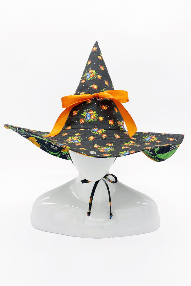 Tangerine Lillies Reversible Witch Hat